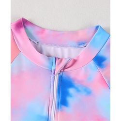 Pine Kids Full Sleeves Frock Style Swimsuit Tie  & Dye Print - Multicolor