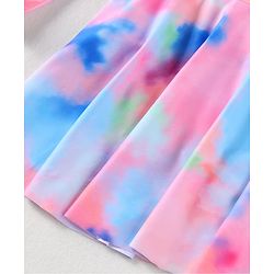 Pine Kids Full Sleeves Frock Style Swimsuit Tie  & Dye Print - Multicolor