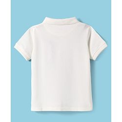Pine Kids Cotton Knit Half Sleeves Solid Color Polo T-Shirt - White