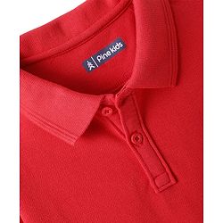 Pine Kids Cotton Knit Half Sleeves Solid Color Polo T-Shirt - White