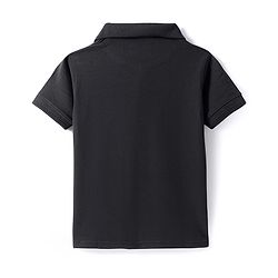 Pine Kids Cotton Knit Half Sleeves Solid Color Polo T-Shirt - Navy Blue