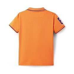 Pine Kids Cotton Knit Half Sleeves Polo T-Shirt with Text Print - Mustard Yellow