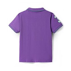 Pine Kids Cotton Knit Half Sleeves Polo T-Shirt with Number Embroidery - Light Pink