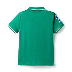 Pine Kids Cotton Knit Half Sleeves Polo T-Shirt with Number Embroidery - Light Pink