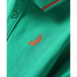 Pine Kids Cotton Knit Half Sleeves Polo T-Shirt with Number Embroidery - Light Pink