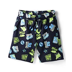 Pine Kids Single Jersey Knit Half Sleeves Shorts Night Suit with Super Racer Text Print - Limegreen