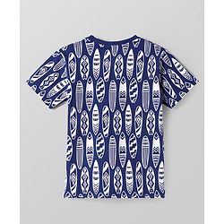 Pine Kids Single Jersey Knit Half Sleeves Shorts Night Suit With Surfing Print - Navy Blue