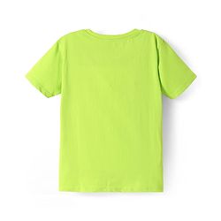 Pine Kids Single Jersey Knit Half Sleeves Palm Tree Printed Shorts Night Suit - Limegreen & Blue