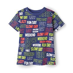 Pine Kids Single Jersey Knit Half Sleeves Co-ords Shorts Night Suit With Text Print - Navy Blue