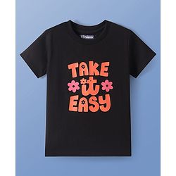 Pine Kids Cotton Knit Half Sleeves T-Shirts with Text Print Pack of 5 - Multicolor