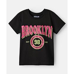 Pine Kids Cotton Knit Half Sleeves Text Printed T-Shirts Pack of 5 - Multicolor