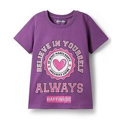 Pine Kids Cotton Knit Half Sleeves T-Shirts with Text Print Pack of 5 - Multicolor
