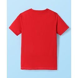 Pine Kids Marvel Single Jersey Knit Half Sleeves T-Shirt With Captain America Graphic - White & Red
