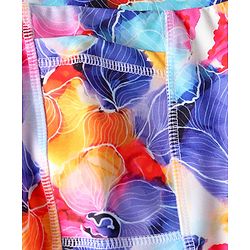 Pine Active Knit Full Length Super Stretch Leggings With Floral Print - Violet