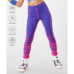 Pine Active Knit Full Length Super Stretch Leggings - Purple