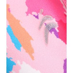 Pine Active Knit Full Length Super Stretch Leggings With Abstract Print - Dark Pink