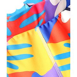 Pine Active Knit Full Length Super Stretch Leggings With Abstract Print - Multicolour