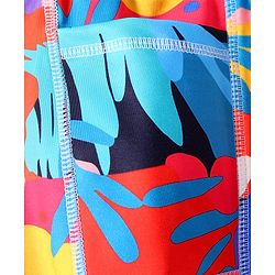 Pine Active Knit Full Length Super Stretch Leggings With Abstract Print - Multicolour