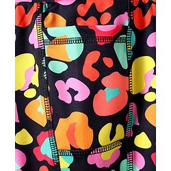 Pine Active Knit Full Length Super Stretch Leggings With Abstract Print - Multicolour