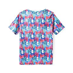 Pine Active Knit Half Sleeves T-Shirt with Tropical Theme Print - Multicolor