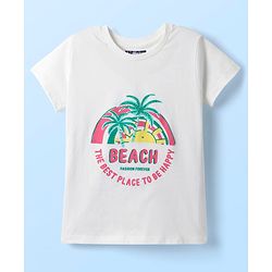 Pine Kids Cotton Knit Half Sleeves T-Shirt with Lets Go Text Print Pack of 5 - Pink & Orange