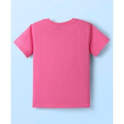 Pine Kids Cotton Knit Half Sleeves T-Shirt with Lets Go Text Print Pack of 5 - Pink & Orange