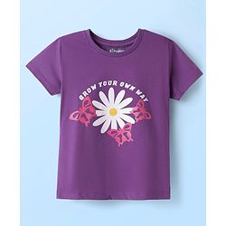 Pine Kids Cotton Knit Half Sleeves T-Shirt with Lets Go Text Print Pack of 5 - Pink & Orange