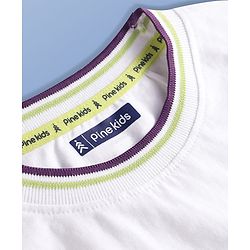 Pine Kids Cotton Knit Sleeveless Tank T-Shirts with Dino Rider Text Print - White
