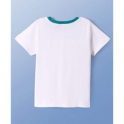 Pine Kids Single Jersey Knit Half Sleeves Shorts Night Suit With Text Print - White & Green
