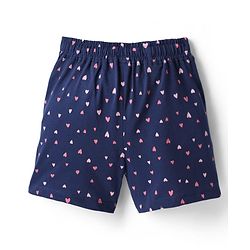 Pine Kids Single Jersey Knit Half Sleeves Shorts Nightsuit With Happy Days Text Print - Pink & Navy Blue