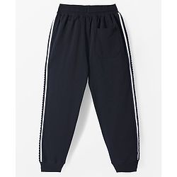 Pine Kids Cotton knit Full Length Lounge Pant with Text Print - Black