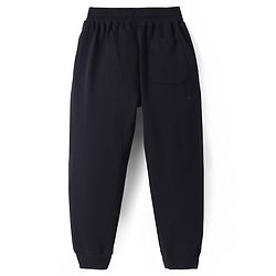 Pine Kids Cotton Knit Full Length Lounge Pants With Brand Logo Print - Black