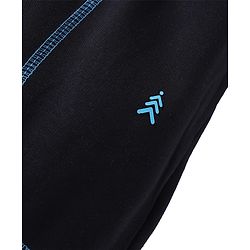 Pine Kids Cotton Knit Full Length Lounge Pants With Brand Logo Print - Black
