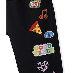 Pine Kids Knit Full Length Printed Lounge Pant - Black