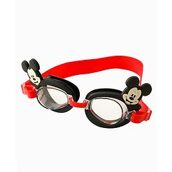 Pine Kids Disney Swimming Goggles With Mickey Mouse Applique - Black & Red