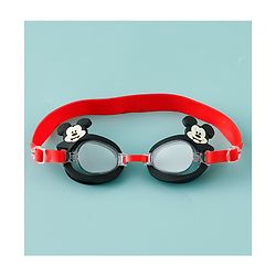 Pine Kids Disney Swimming Goggles With Mickey Mouse Applique - Black & Red
