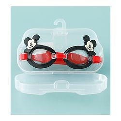 Pine Kids Disney Swimming Goggles With Mickey Mouse Applique - Black & Red
