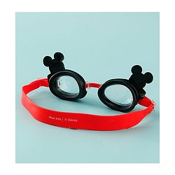 Pine Kids Disney Swimming Goggles With Mickey Mouse Applique - Black & Red