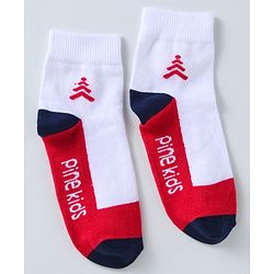 Pine Kids Ankle Length Socks with  Logo Design Pack Of 3 (Colour May Vary)