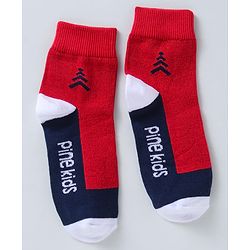 Pine Kids Ankle Length Socks with  Logo Design Pack Of 3 (Colour May Vary)