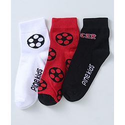 Pine Kids Ankle Length Socks with  Logo Design Pack Of 3 (Colour May Vary)
