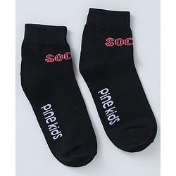 Pine Kids Ankle Length Socks with  Logo Design Pack Of 3 (Colour May Vary)