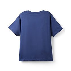 Pine Kids Cotton Knit Half Sleeves T-Shirt with Text Print - Navy Blue