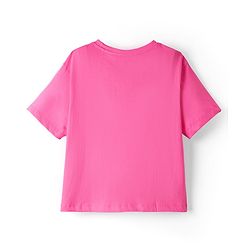 Pine Kids Cotton Knit Half Sleeves Drop Shoulder T-Shirt With Believe In You Text Print - Pink