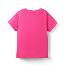 Pine Kids Cotton Knit Half Sleeves T-Shirt with Beach Theme Print - Pink