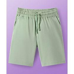 Pine Kids Single Jersey Knit Half Sleeves Shorts Night Suit with Coconut Tree Print - Light Green