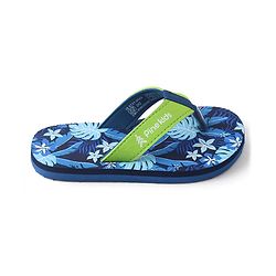 Pine Kids Slip On Flip Flops with Floral Print - Blue