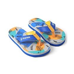 Pine Kids Slip On Flip Flops with Safari Print - Grey & Blue