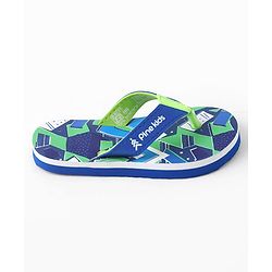 Pine Kids Slip On Flip Flops with Abstract Print - Blue