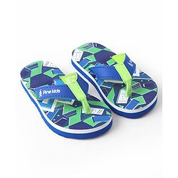 Pine Kids Slip On Flip Flops with Abstract Print - Blue